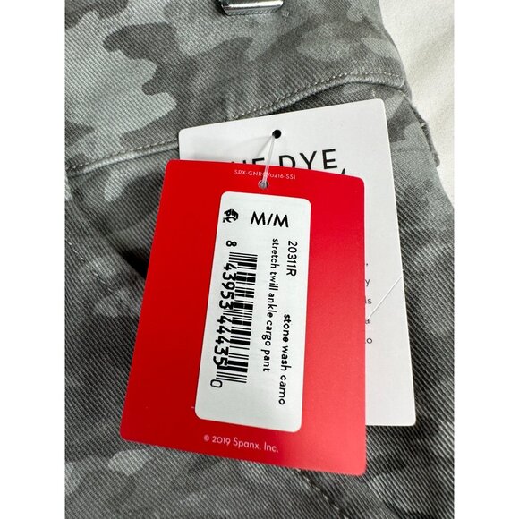 New Spanx Stretch Twill Ankle Cargo Pants size Medium Stone Wash Camo - Picture 3 of 10